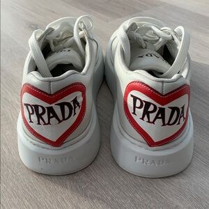 🔥❤️🔥 Prada Leather Sneakers 'Red White Heart Tail” size 9 US/ 39 European